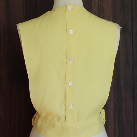 Vintage 1950s Dickie, Suitor by Babe Yellow Blouse Front with Pintucks - Picture 10 of 10